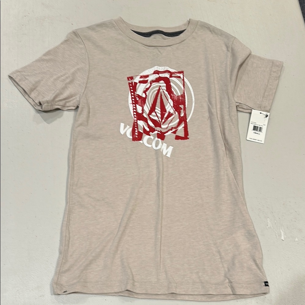 Volcom Kids Short Sleeve Tee - Red and Gray